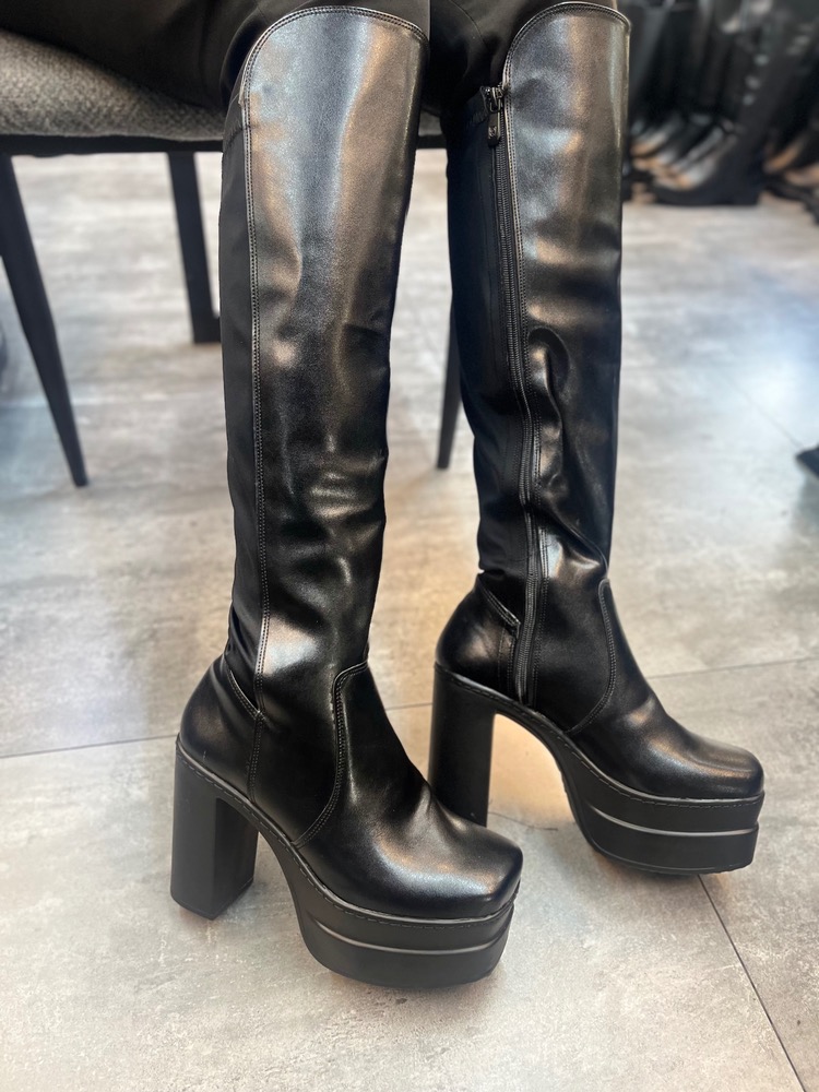 تصویر بوت چرم پاشنه بلند - چرم / 